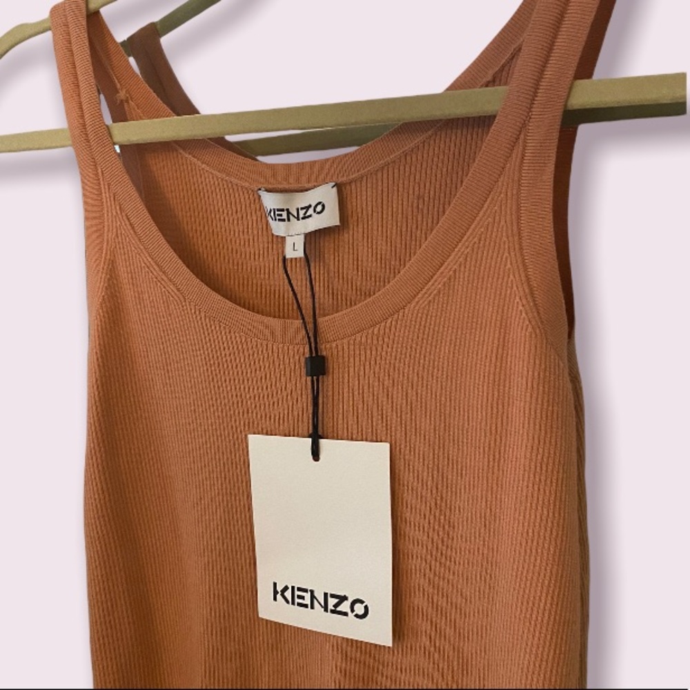NWT Kenzo Salmon Ribbed Knit Sweater Tank Size Large